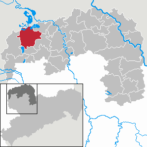 Die Lage von Delitzsch im Landkreis Nordsachsen