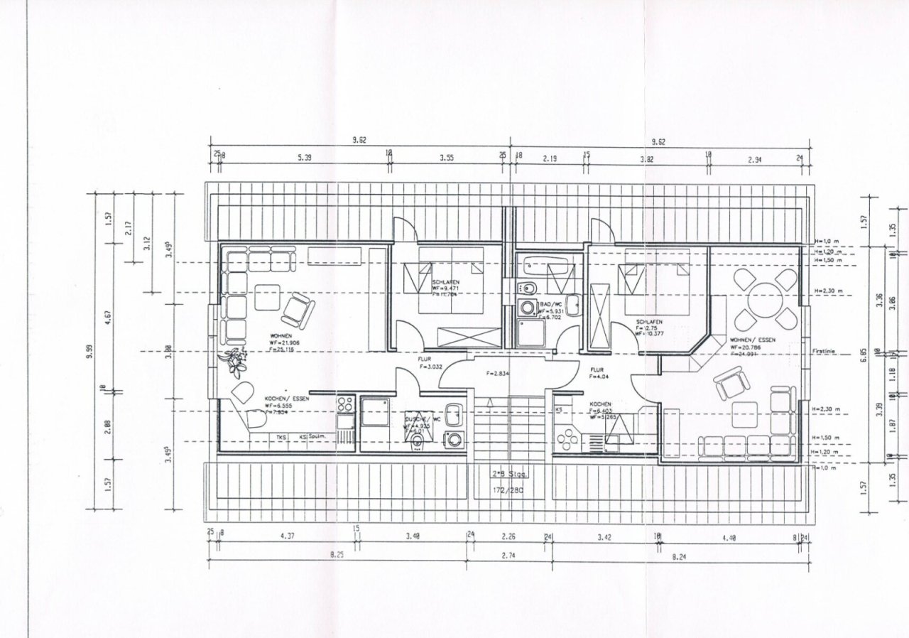 Grundriss möglicher Dachgeschossausbau Grundriss möglicher Dachgeschossausbau