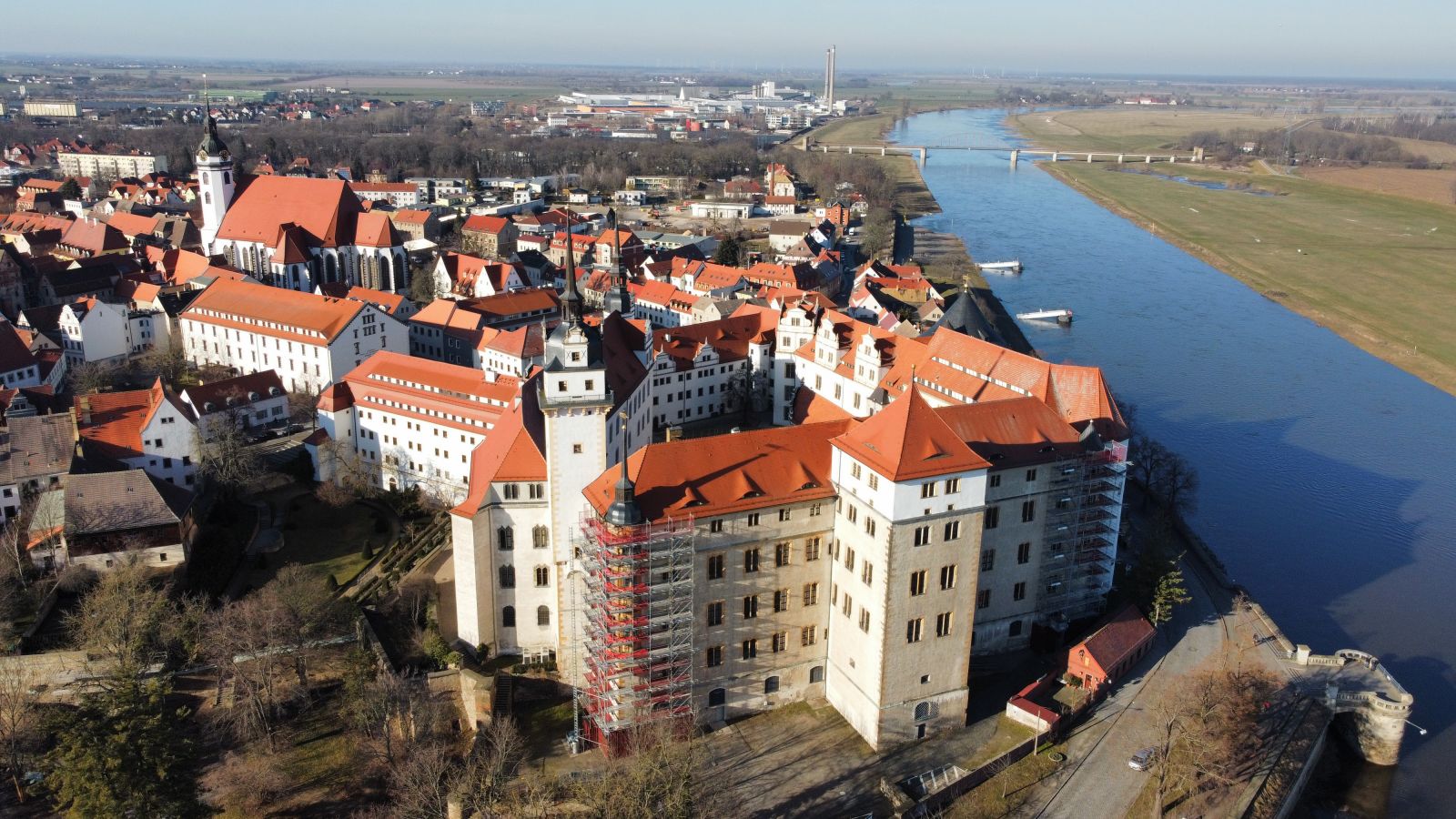 Torgau Schloss Hartenfels  (Drohnenaufnahme meiner Flugdrohne DJI Mini 2) 