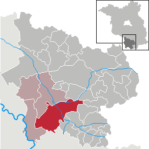 Die Lage von Bad Liebenwerda im Landkreis Elbe-Elster